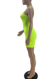 Pink Sexy Solid Patchwork U Neck Skinny Rompers