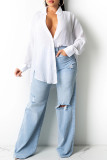 Apricot Fashion Casual Solid Cardigan Turndown Collar Tops