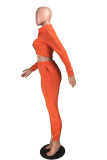 Yellow Sportswear Print Patchwork O Neck Long Sleeve Two Pieces