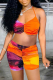 Tangerine Sexy Print Patchwork Swimwears
