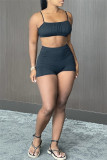 Red Sexy Casual Solid Backless Spaghetti Strap Sleeveless Two Pieces