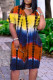 Yellow Casual Print Patchwork V Neck A Line Dresses