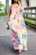 Colour Sexy Print Patchwork Spaghetti Strap Straight Dresses