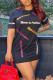 Black Fashion Casual Letter Print Basic O Neck T-shirt Dress Dresses