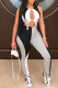 Grey Sexy Casual Patchwork Hollowed Out Asymmetrical O Neck Sleeveless Two Pieces