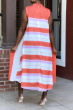 Yellow Casual Striped Patchwork Half A Turtleneck Tops