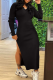 Black Sexy Solid Backless O Neck Irregular Dress Dresses