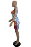Multicolor Sexy Casual Print Basic O Neck Sleeveless Dress