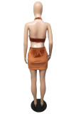 Green Sexy Patchwork See-through Backless O Neck Sleeveless Two Pieces