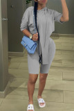Yellow Fashion Casual Solid Asymmetrical Spaghetti Strap Short Sleeve Two Pieces