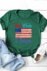 Green Casual Print Patchwork O Neck T-Shirts