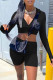 Black Sexy Casual Solid Zipper Hooded Collar Long Sleeve Two Pieces
