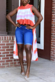 Yellow Casual Striped Patchwork Half A Turtleneck Tops