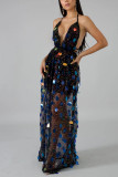 Black Fashion Sexy Sequin Halter Dress