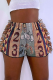 Yellow Casual Print Tassel Patchwork Straight Mid Waist Straight Full Print Bottoms