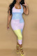 Multicolor Fashion Sexy Print Vests U Neck Sleeveless Dress