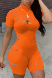 Pink Fashion Sexy Tight Short Sleeve Romper