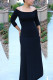 Black Elegant Solid Patchwork Off the Shoulder Straight Dresses