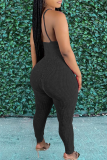 Rose Red Sexy Solid Patchwork Spaghetti Strap Skinny Jumpsuits