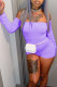 Purple Street Solid Patchwork Frenulum Backless Strapless Skinny Rompers