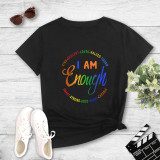 Black Casual Print Patchwork O Neck T-Shirts