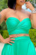 Green Fashion Sexy Solid Bandage Backless Tops
