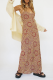 Red Sexy Print Patchwork Spaghetti Strap Straight Dresses