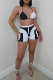 Black And White Sexy Print Bandage Split Joint Swimwears