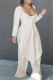 Apricot Fashion Casual Solid Asymmetrical O Neck Long Sleeve Two Pieces