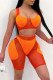 Red Fashion Sexy Patchwork Backless U Neck Sleeveless Two Pieces