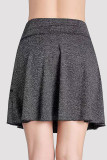 Grey Fashion Casual Solid Patchwork Pocket Regular High Waist Skirt