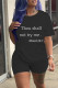 Black Fashion Casual Letter Print Basic O Neck Short Sleeve Two Pieces