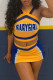 Yellow Sexy Casual Letter Print Backless Halter Sleeveless Two Pieces
