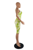Red Sexy Print Patchwork Spaghetti Strap Skinny Rompers