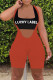 Red Fashion Casual Letter Print U Neck Sleeveless Two Pieces