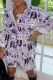 Black Casual Print Patchwork Turndown Collar Shirt Dress Dresses