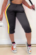 Black Casual Striped Patchwork Skinny High Waist Pencil Solid Color Bottoms