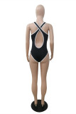 Black Fashion Sexy Solid Hollowed Out Backless Swimwears