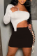 Black Sexy Casual Solid Patchwork One Shoulder Long Sleeve Two Pieces