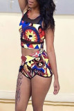 Multi-color Sexy Print Patchwork Swimwears