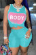 Light Blue Casual Sportswear Letter Print Vests O Neck Sleeveless Two Pieces
