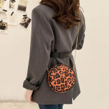 Apricot Fashion Casual Print Leopard Chains Messenger Bag