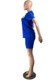 Red Fashion Casual Letter Print Basic O Neck Short Sleeve Two Pieces