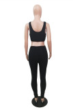 Pink Casual Sportswear Solid Vests Pants U Neck Sleeveless Two Pieces