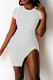 Milky Sexy Casual Print Slit O Neck Short Sleeve Dress