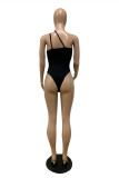 Black Fashion Sexy Solid Hollowed Out Backless Swimwears