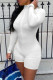 White Fashion Casual Solid Basic Turtleneck Skinny Romper