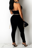 White Fashion Sexy Solid Hollowed Out Without Belt Halter Skinny Jumpsuits