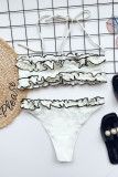 Milky Fashion Sexy Solid Backless Flounce Swimwears