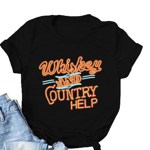 Black Casual Print Patchwork O Neck T-Shirts